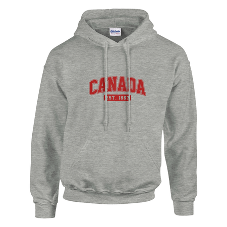Unisex Canada Est. 1867 Hoodie – Soft Blend Heavyweight Design - KPAP Canada