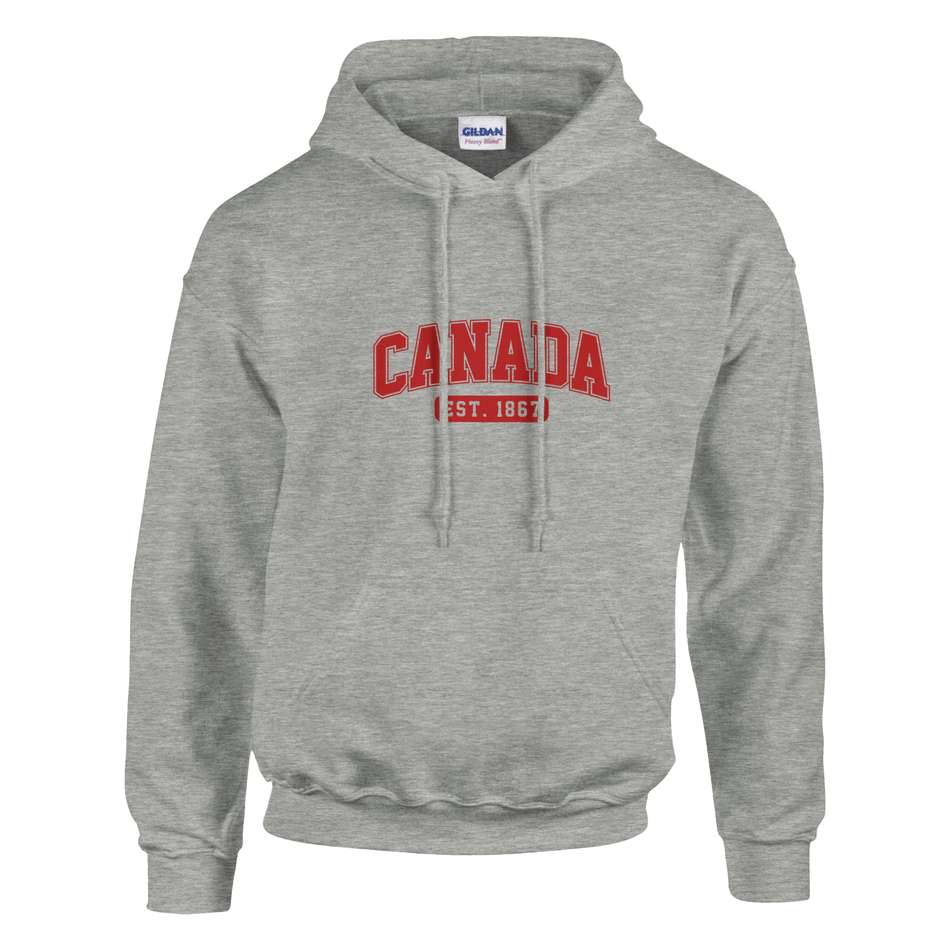 Unisex Canada Est. 1867 Hoodie – Soft Blend Heavyweight Design - KPAP Canada