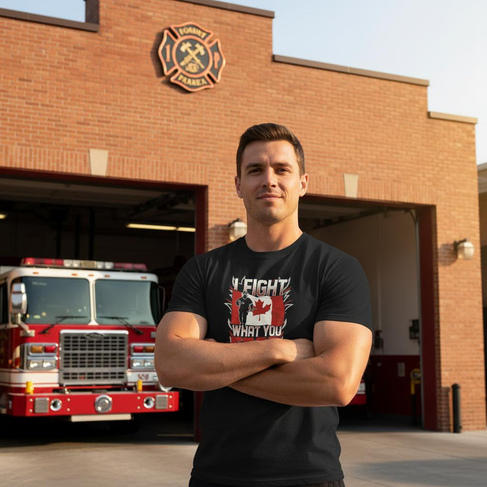 Canadian Firefighter 'I Fight What You Fear' T-Shirt – Premium Cotton, Bold Design, Everyday Hero Wear - KPAP Canada