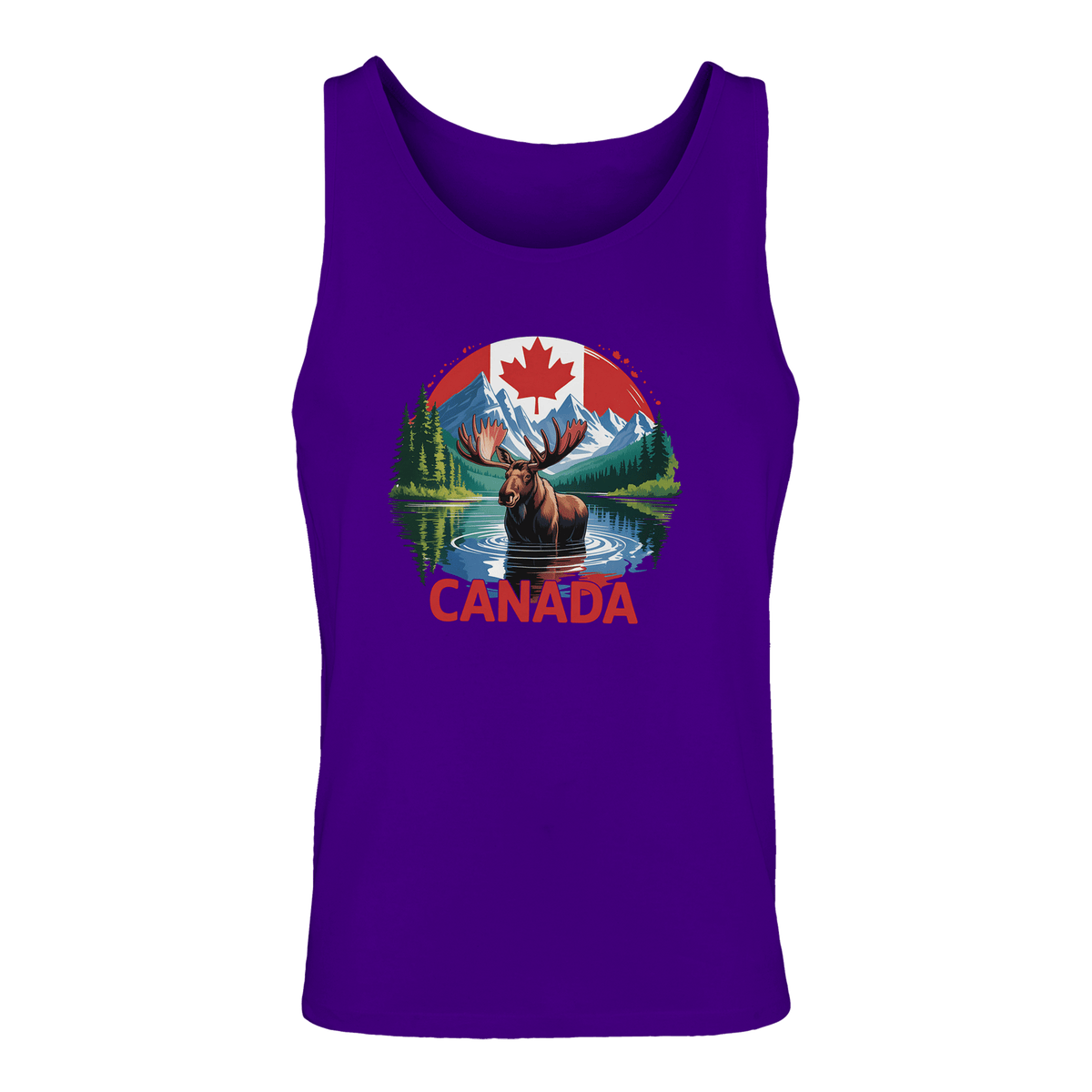 Canadian Moose & Mountains Tank Top – Men's Mid - Weight Cotton Tee - KPAP Canada