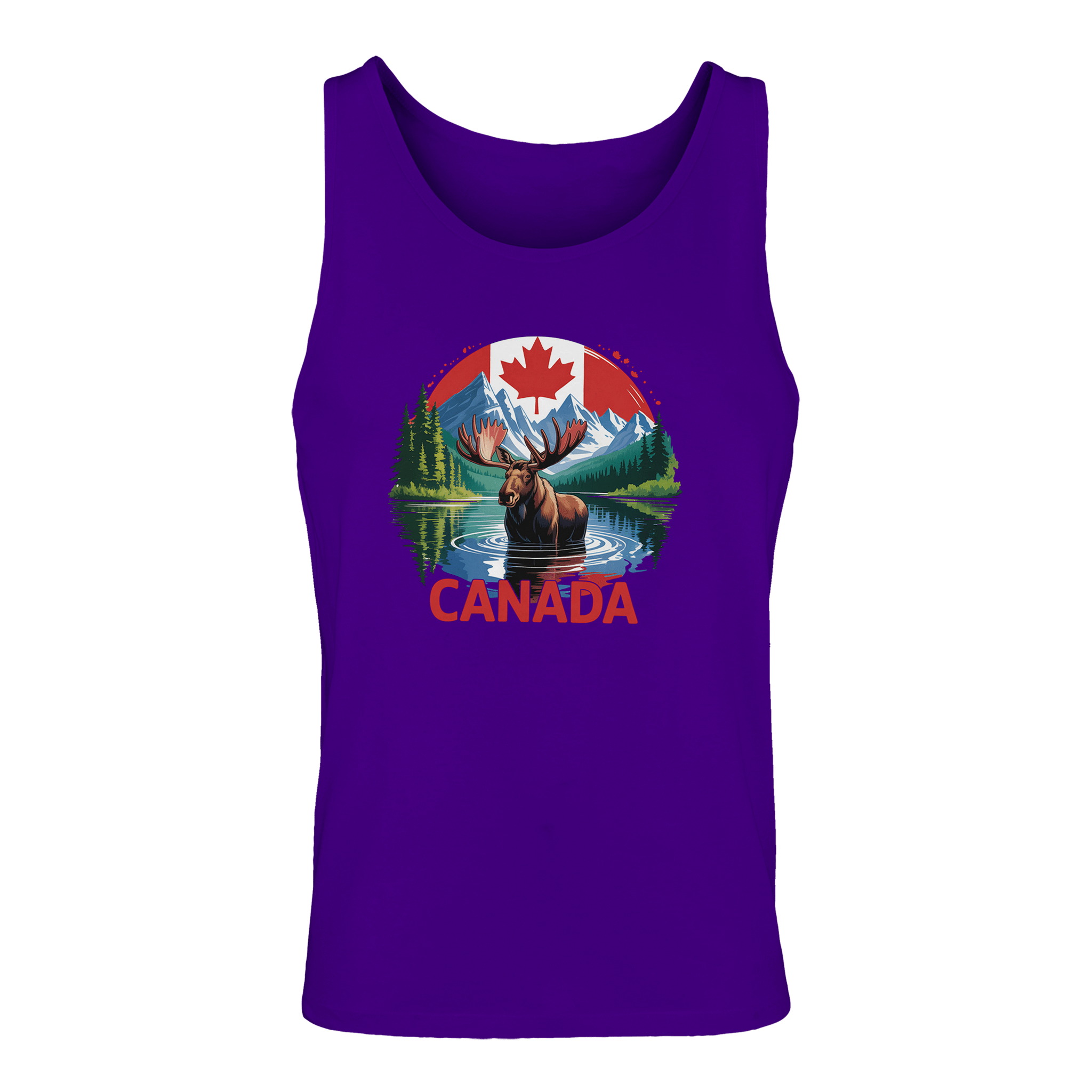 Canadian Moose & Mountains Tank Top – Men's Mid - Weight Cotton Tee - KPAP Canada
