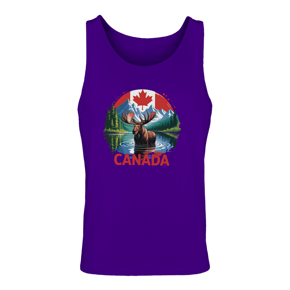 Canadian Moose & Mountains Tank Top – Men's Mid - Weight Cotton Tee - KPAP Canada