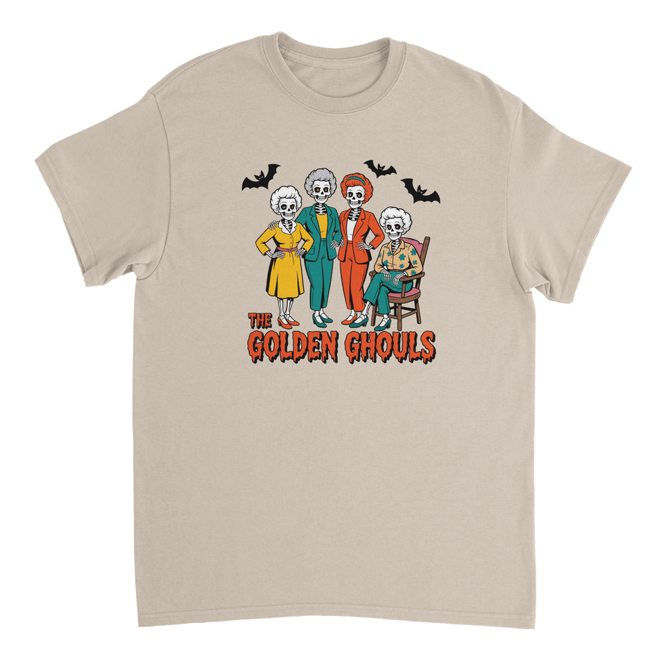 The Golden Ghouls T-Shirt – Spooky & Stylish Skeletons, Heavyweight Cotton, Classic Fit - KPAP Canada