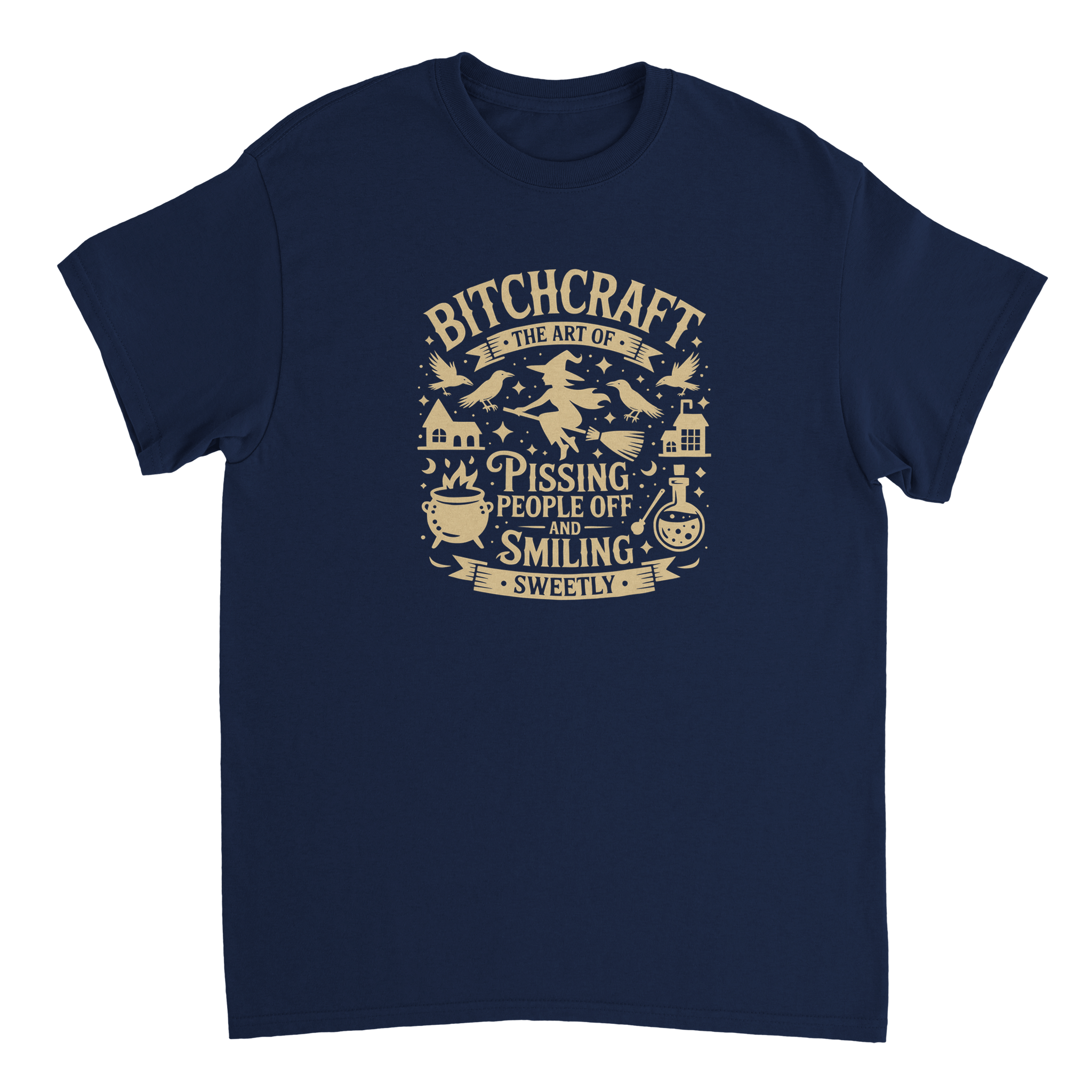 Bitchcraft: The Art of Pissing People Off & Smiling Sweetly T-Shirt – Witchy, Sassy & Spooky Cotton Tee - KPAP Canada