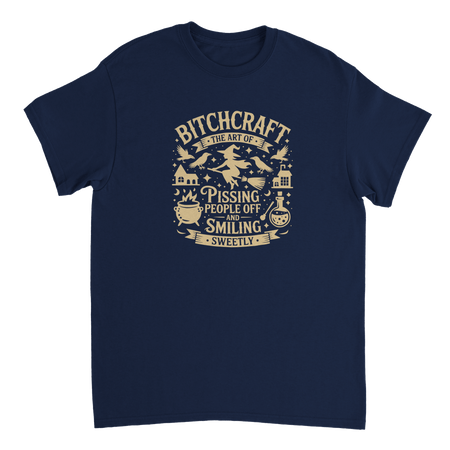 Bitchcraft: The Art of Pissing People Off & Smiling Sweetly T-Shirt – Witchy, Sassy & Spooky Cotton Tee - KPAP Canada