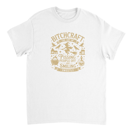 Bitchcraft: The Art of Pissing People Off & Smiling Sweetly T-Shirt – Witchy, Sassy & Spooky Cotton Tee - KPAP Canada