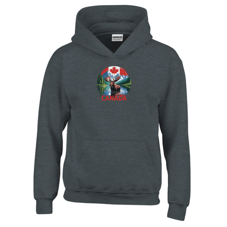 Kids Pullover Hoodie – Canadian Moose & Mountains Design - KPAP Canada