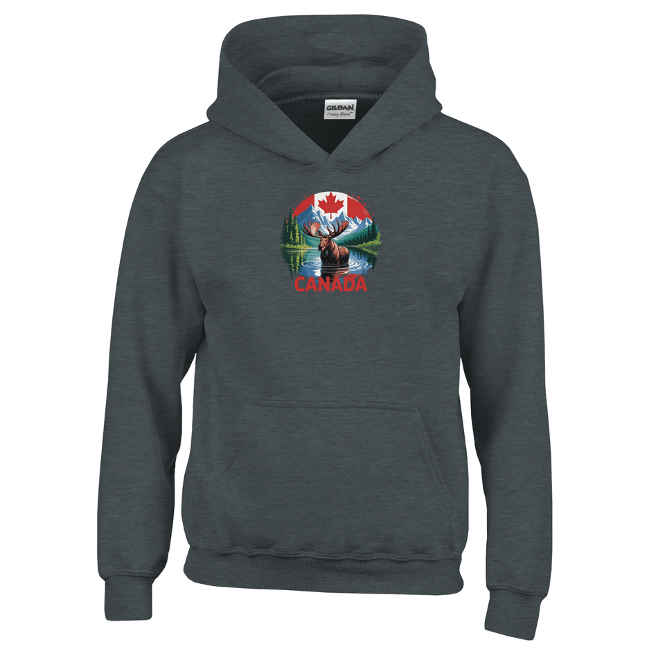 Kids Pullover Hoodie – Canadian Moose & Mountains Design - KPAP Canada