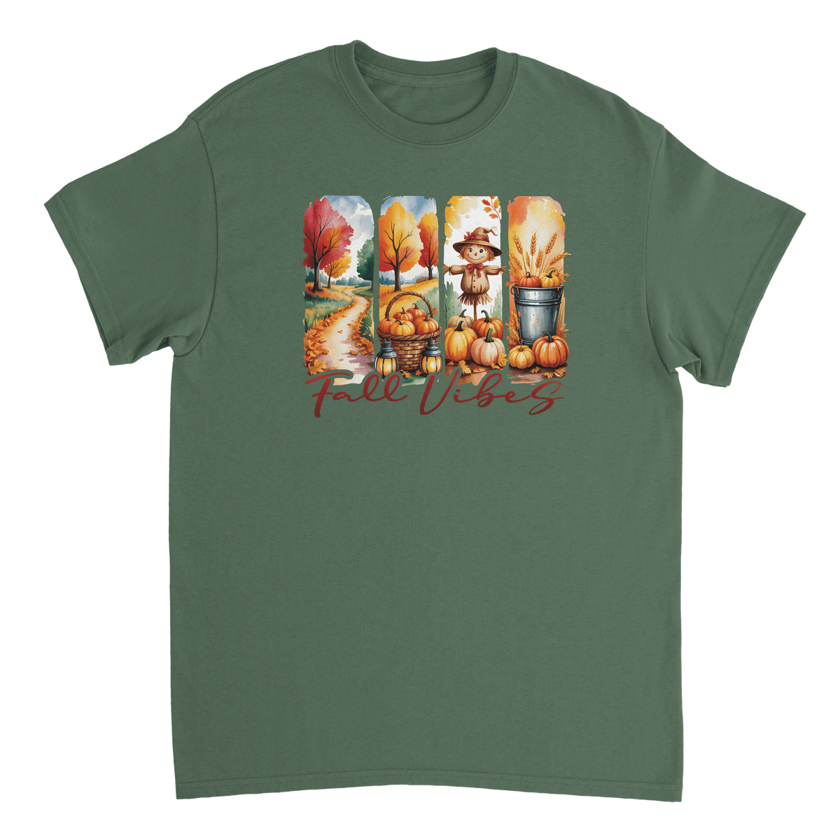 Autumn Harvest "Fall Vibes" T-Shirt – Heavyweight Cotton, Classic Fit, Durable Casual Wear - KPAP Canada