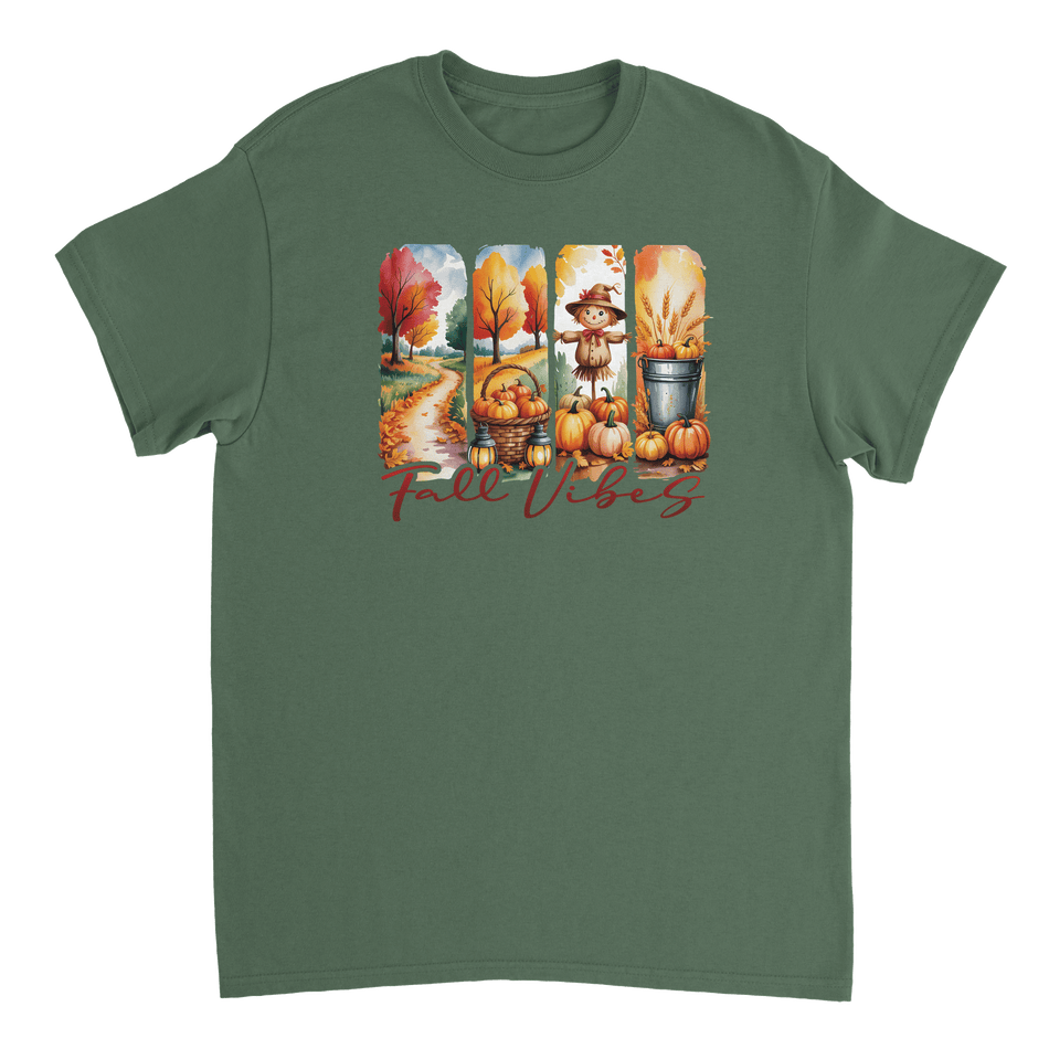Autumn Harvest "Fall Vibes" T-Shirt – Heavyweight Cotton, Classic Fit, Durable Casual Wear - KPAP Canada