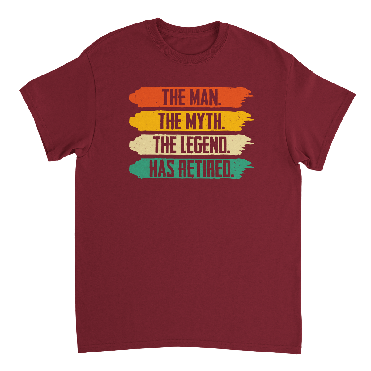The Man The Myth The Legend Has Retired T-Shirt – Vintage Sunset Palette, Premium Cotton, Classic Fit, Retirement Gift - KPAP Canada