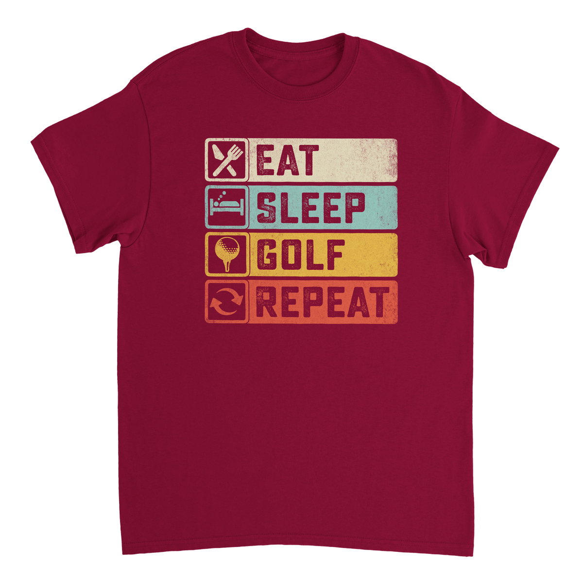 Eat Sleep Golf Repeat T-Shirt – Heavyweight Cotton, Classic Fit, Durable Casual Tee for Golfers - KPAP Canada