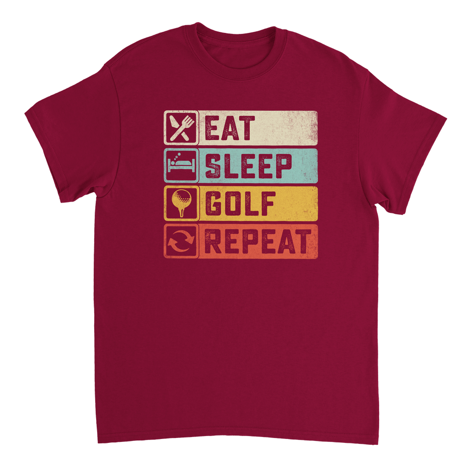 Eat Sleep Golf Repeat T-Shirt – Heavyweight Cotton, Classic Fit, Durable Casual Tee for Golfers - KPAP Canada