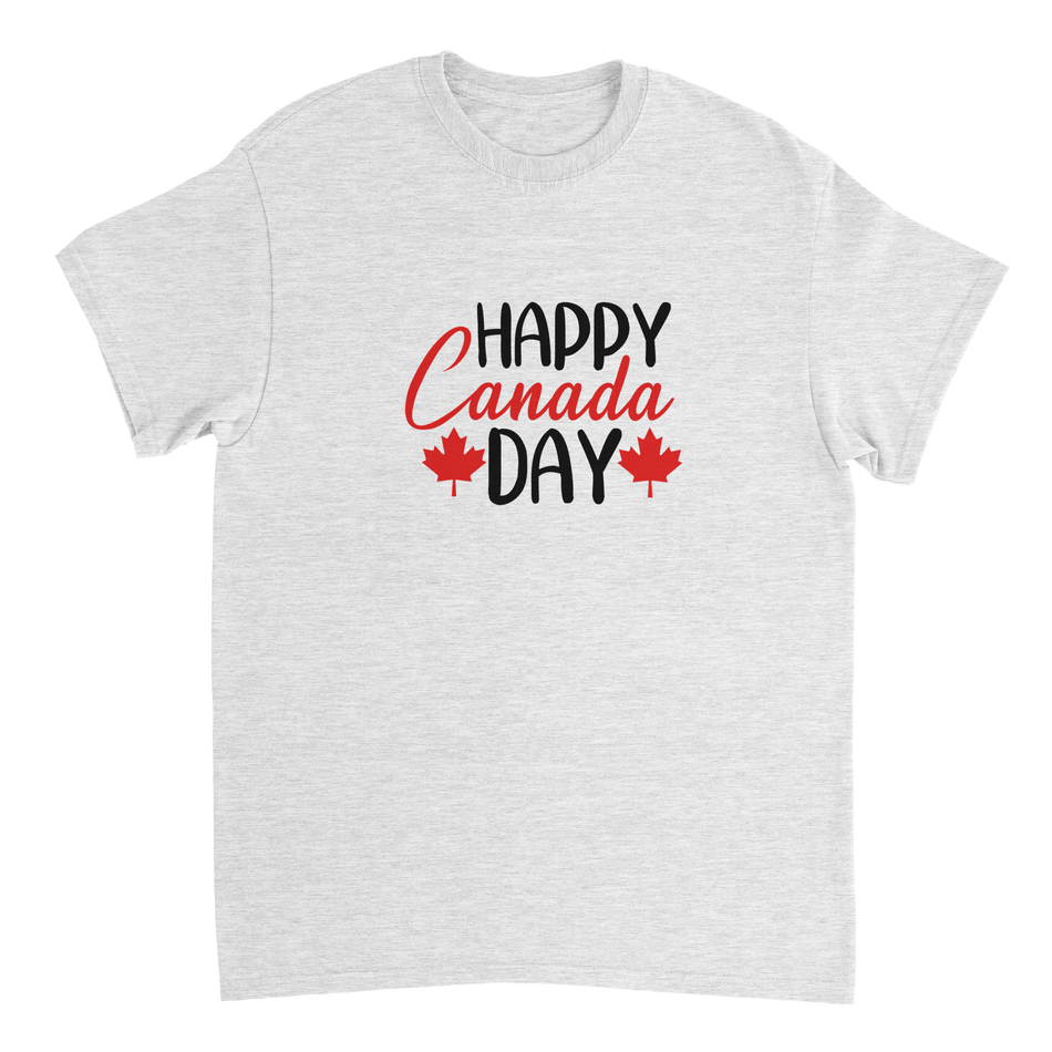 Happy Canada Day T-Shirt – Festive Maple Leaf Design, Premium Cotton, Classic Fit - KPAP Canada