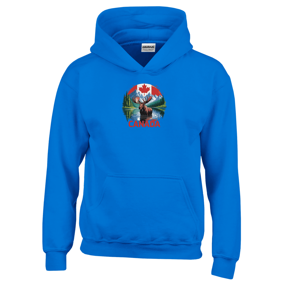 Kids Pullover Hoodie – Canadian Moose & Mountains Design - KPAP Canada