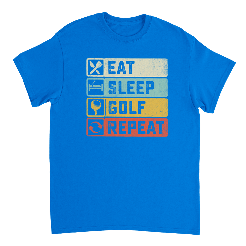 Eat Sleep Golf Repeat T-Shirt – Heavyweight Cotton, Classic Fit, Durable Casual Tee for Golfers - KPAP Canada