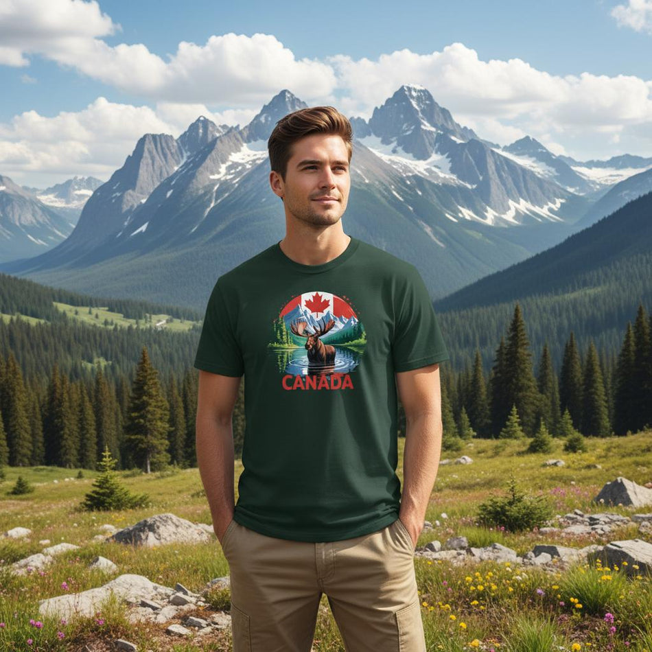 Majestic Canadian Moose T-Shirt – Heavyweight Cotton, Classic Fit, Durable Casual Wear - KPAP Canada