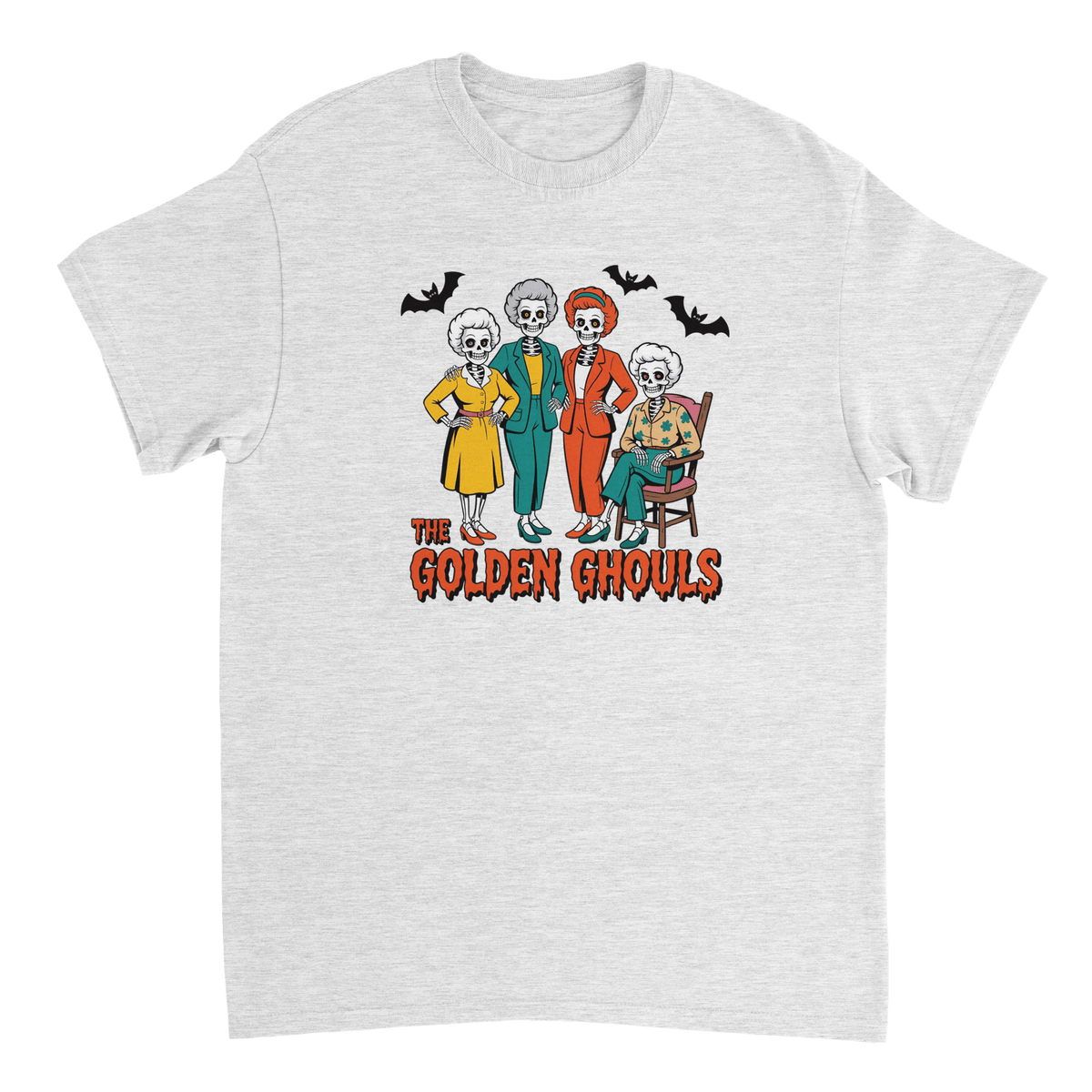 The Golden Ghouls T-Shirt – Spooky & Stylish Skeletons, Heavyweight Cotton, Classic Fit - KPAP Canada