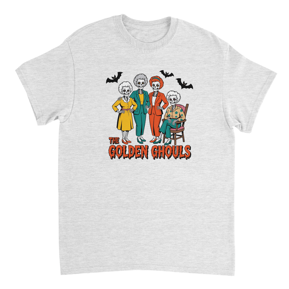 The Golden Ghouls T-Shirt – Spooky & Stylish Skeletons, Heavyweight Cotton, Classic Fit - KPAP Canada