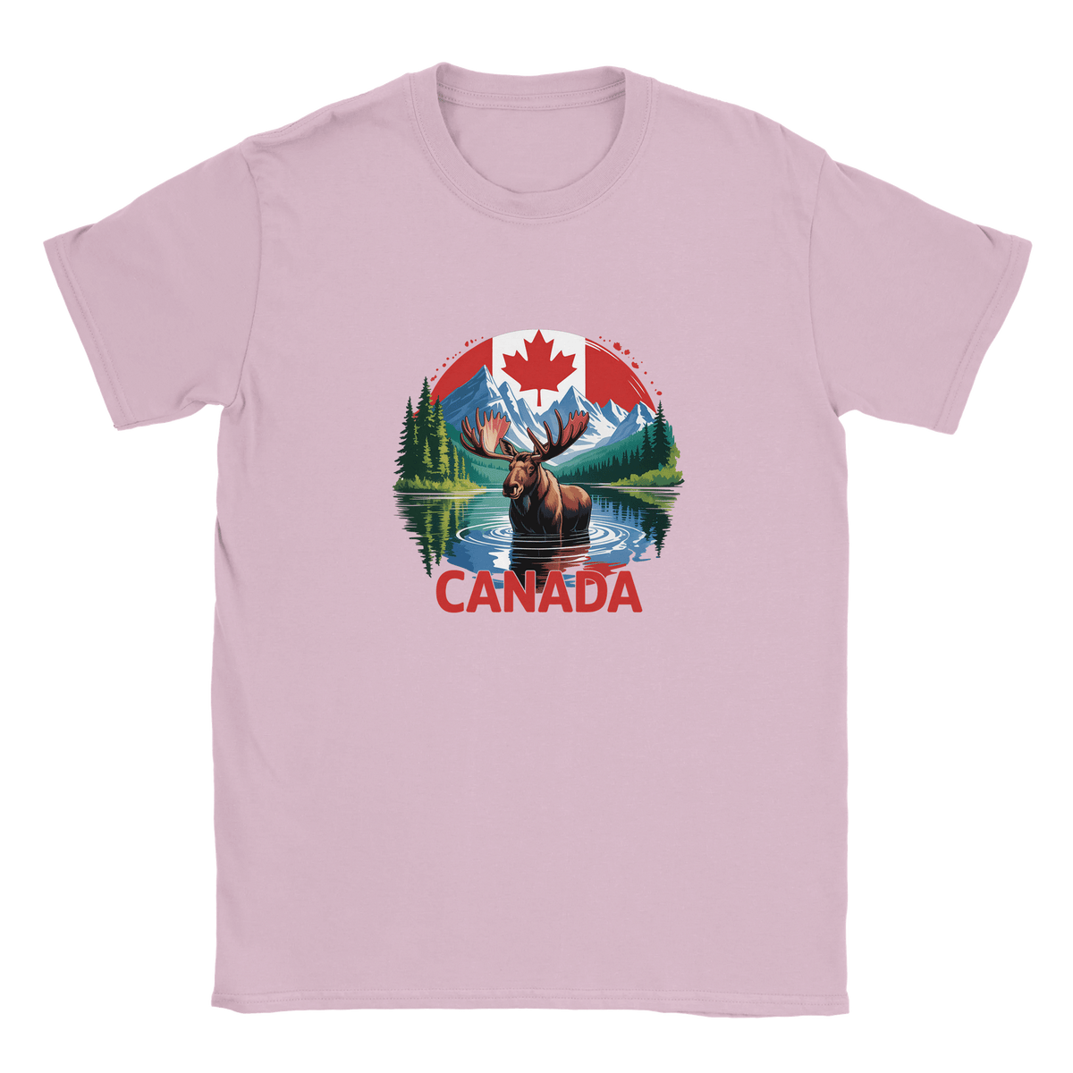 Kids Moose and Mountains T-Shirt - Soft Heavyweight Fabric - KPAP Canada