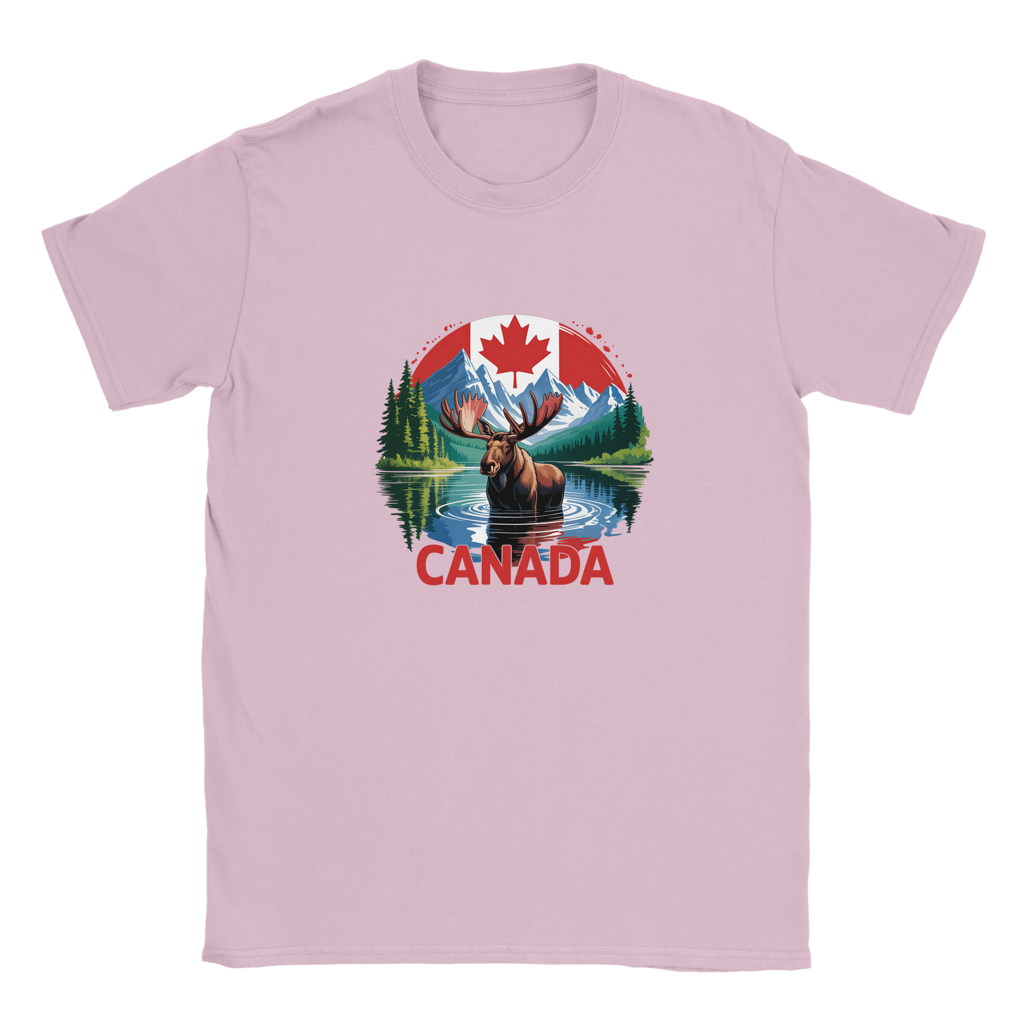Kids Moose and Mountains T-Shirt - Soft Heavyweight Fabric - KPAP Canada