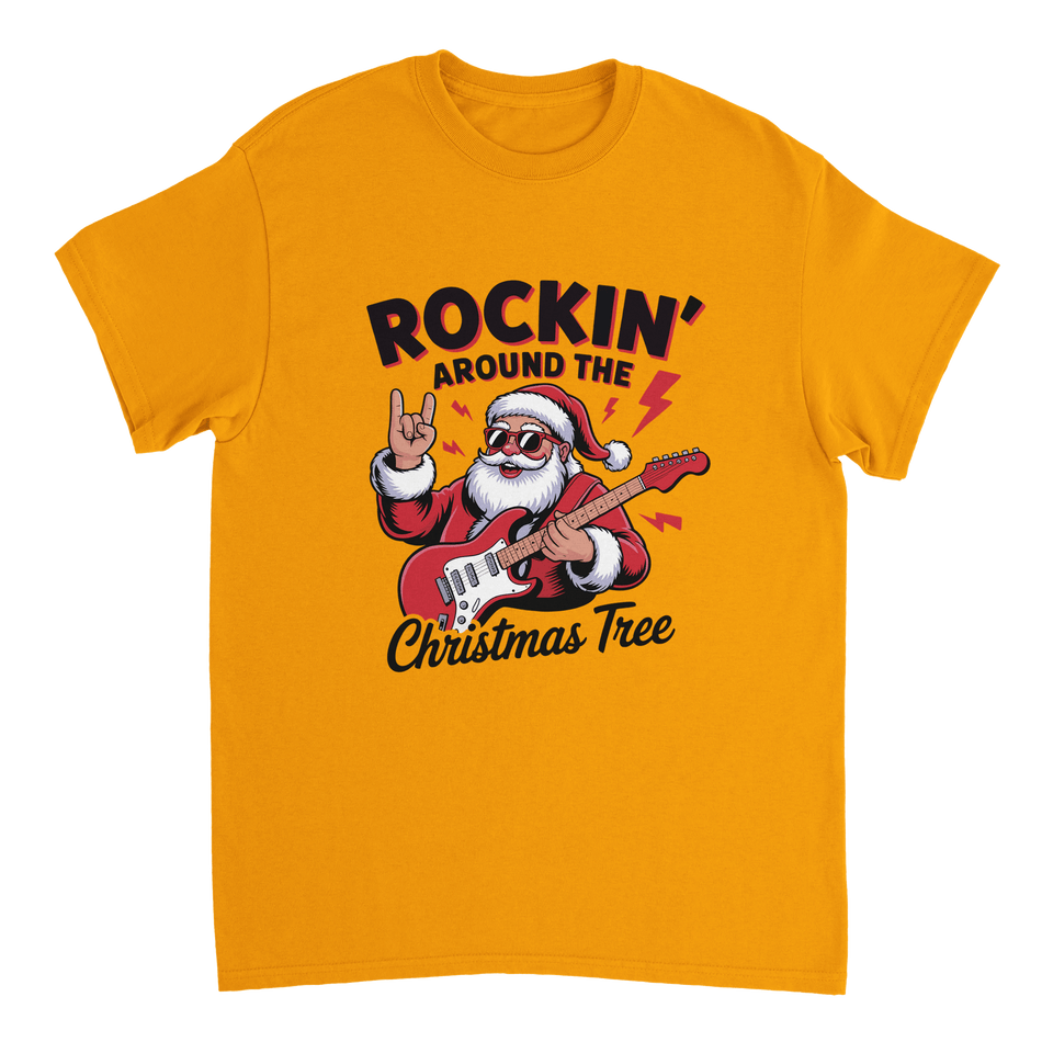 Rockin' Around the Christmas Tree Cotton T-Shirt – Classic Fit Holiday Apparel - KPAP Canada