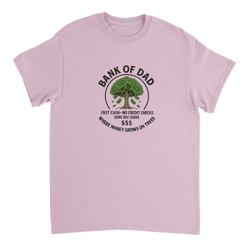 Bank of Dad T-Shirt – Humorous Money Tree Design, Heavyweight Cotton, Classic Fit for Everyday Fun - KPAP Canada