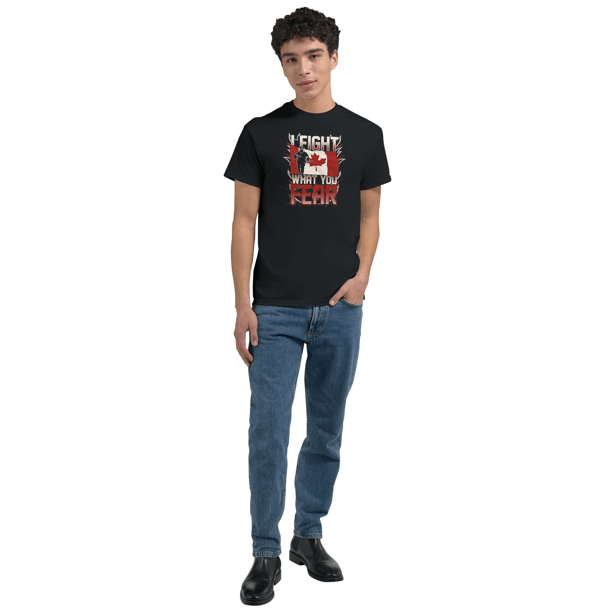 Canadian Firefighter Unisex Heavy Cotton T-Shirt - 'I Fight What You Fear' Classic Tee - KPAP Canada