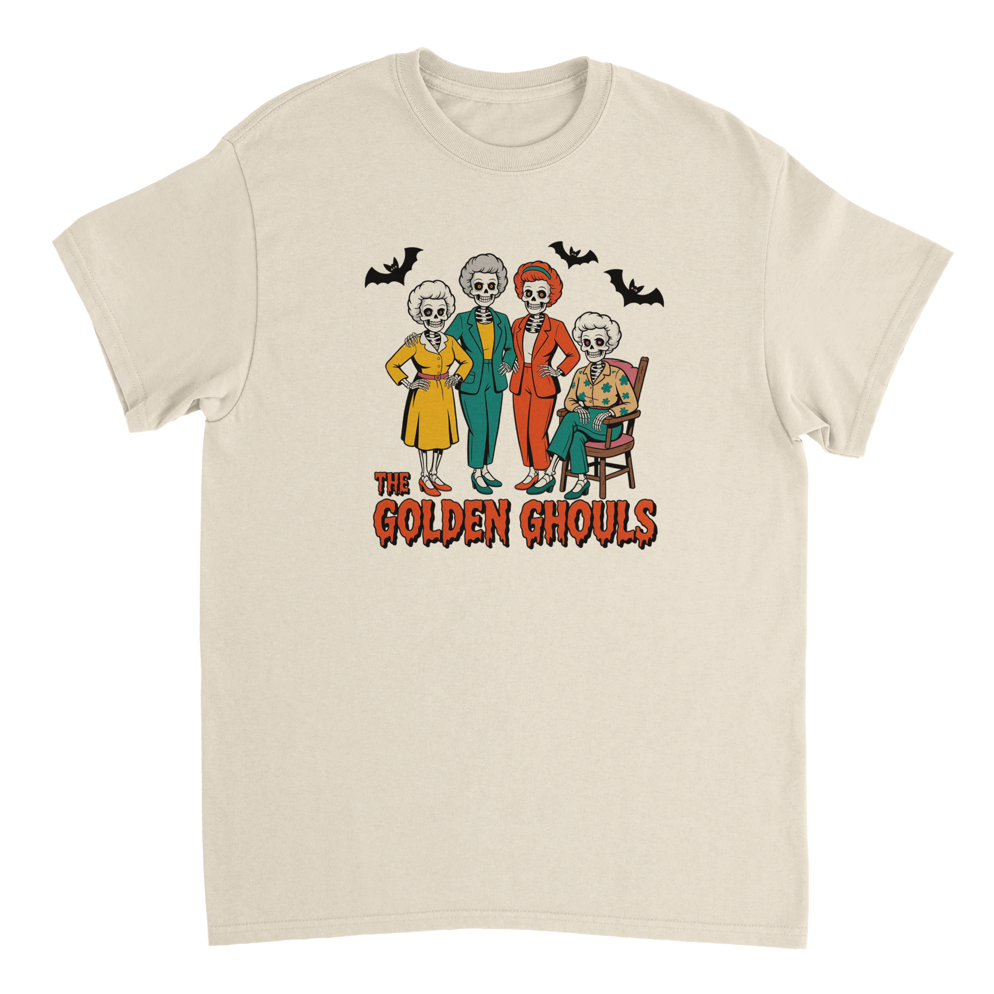 The Golden Ghouls T-Shirt – Spooky & Stylish Skeletons, Heavyweight Cotton, Classic Fit - KPAP Canada