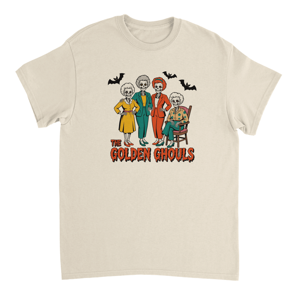 The Golden Ghouls T-Shirt – Spooky & Stylish Skeletons, Heavyweight Cotton, Classic Fit - KPAP Canada