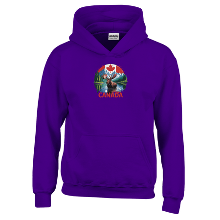 Kids Pullover Hoodie – Canadian Moose & Mountains Design - KPAP Canada