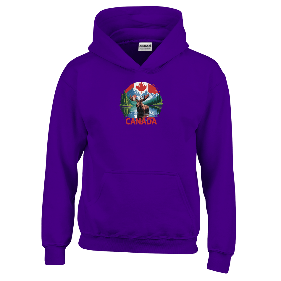 Kids Pullover Hoodie – Canadian Moose & Mountains Design - KPAP Canada