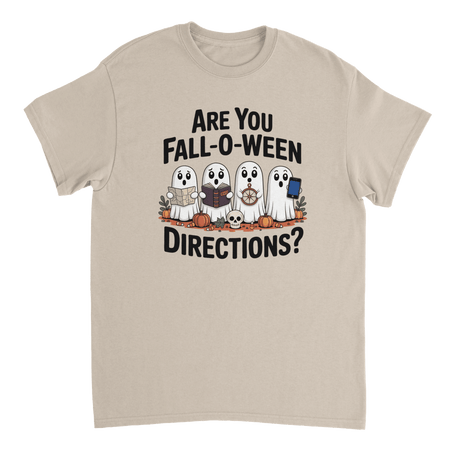 Are You Fall - O - Ween Directions? Funny Ghost Halloween T-Shirt – Spooky Season Heavyweight Cotton Tee - KPAP Canada