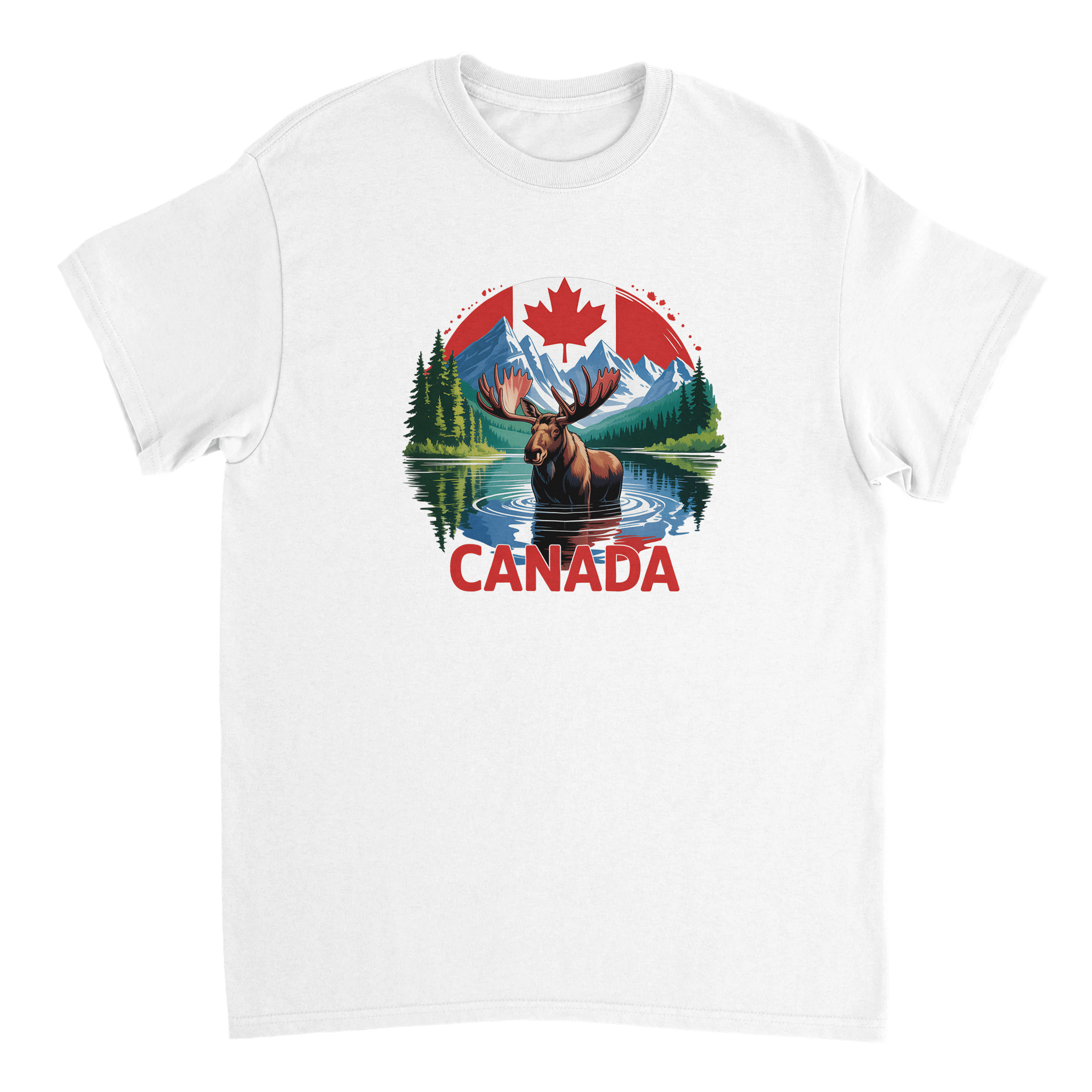 Majestic Canadian Moose T-Shirt – Heavyweight Cotton, Classic Fit, Durable Casual Wear - KPAP Canada