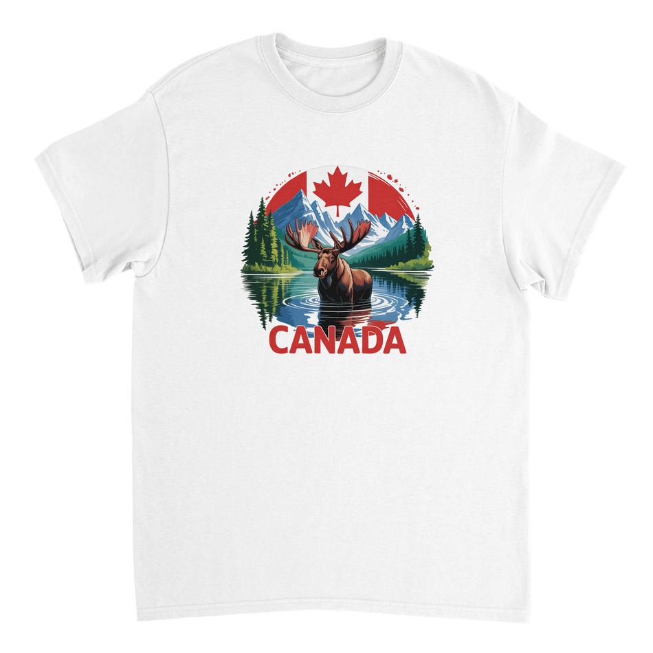 Majestic Canadian Moose T-Shirt – Heavyweight Cotton, Classic Fit, Durable Casual Wear - KPAP Canada