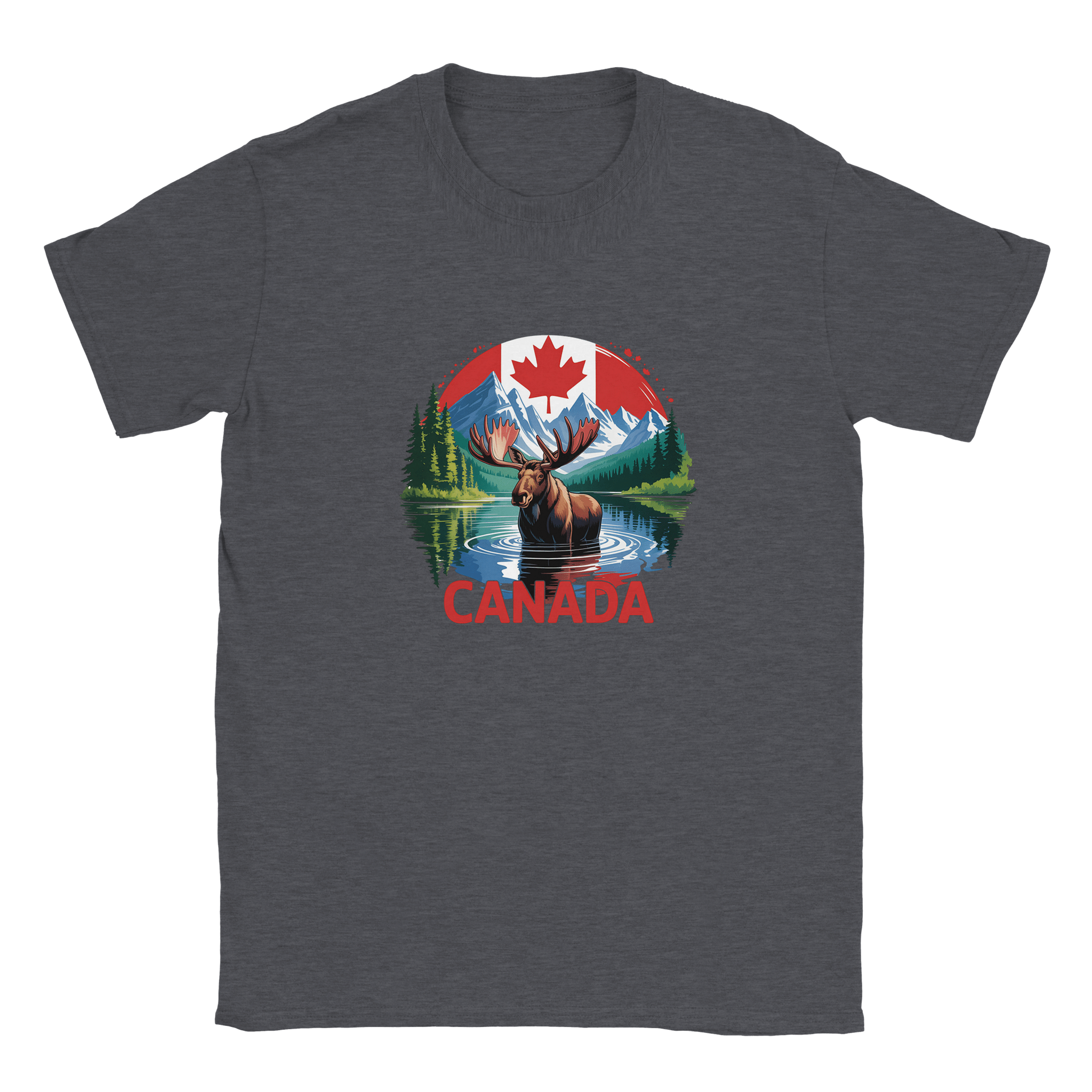 Kids Moose and Mountains T-Shirt - Soft Heavyweight Fabric - KPAP Canada