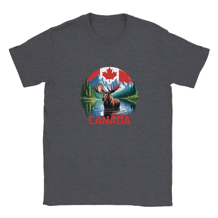Kids Moose and Mountains T-Shirt - Soft Heavyweight Fabric - KPAP Canada