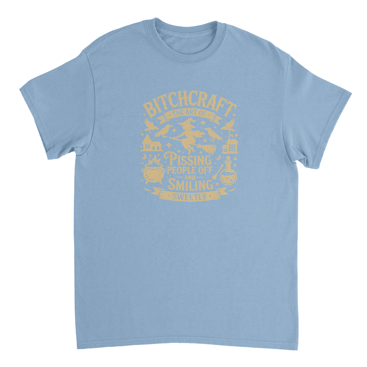Bitchcraft: The Art of Pissing People Off & Smiling Sweetly T-Shirt – Witchy, Sassy & Spooky Cotton Tee - KPAP Canada