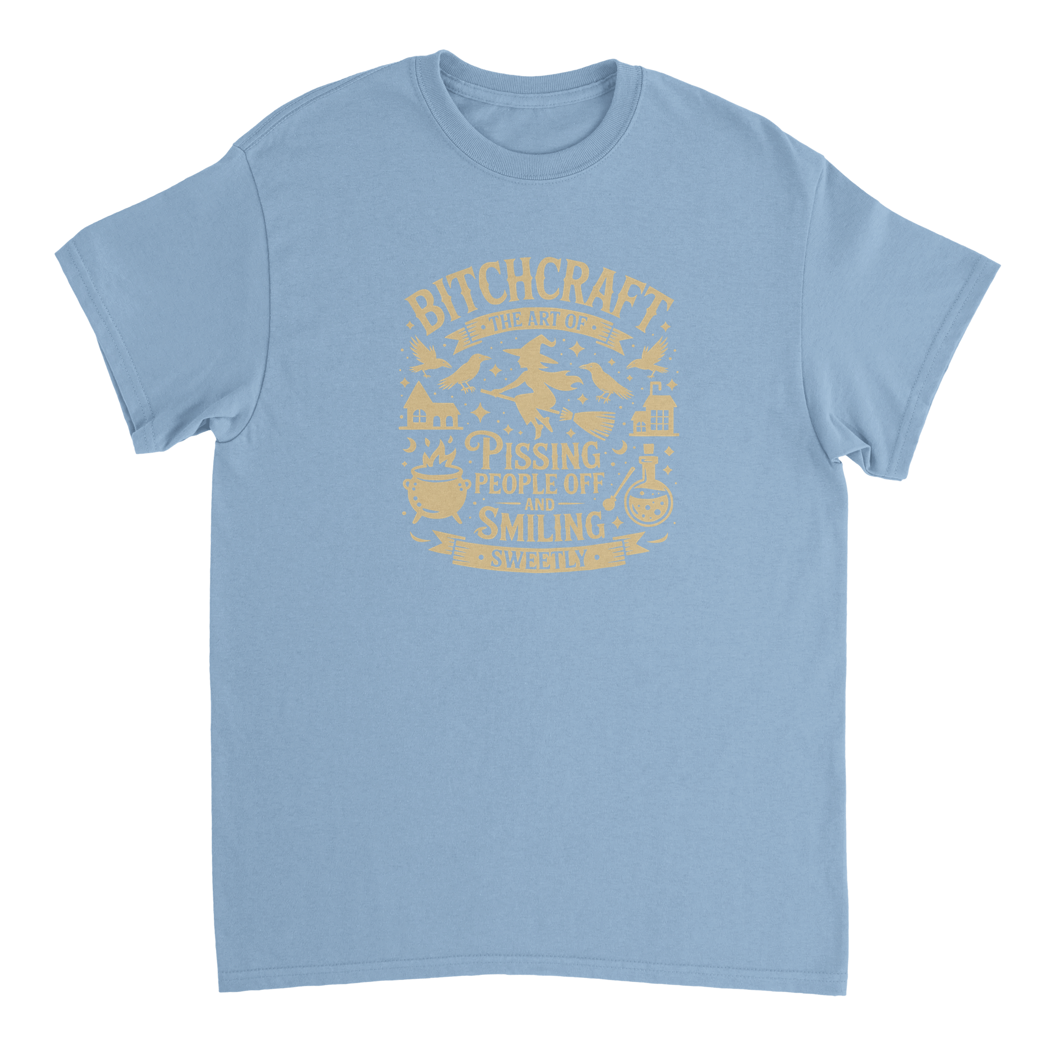 Bitchcraft: The Art of Pissing People Off & Smiling Sweetly T-Shirt – Witchy, Sassy & Spooky Cotton Tee - KPAP Canada