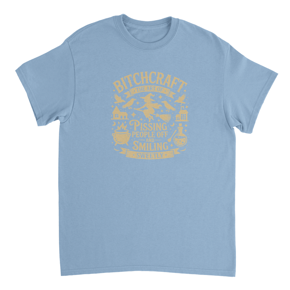 Bitchcraft: The Art of Pissing People Off & Smiling Sweetly T-Shirt – Witchy, Sassy & Spooky Cotton Tee - KPAP Canada