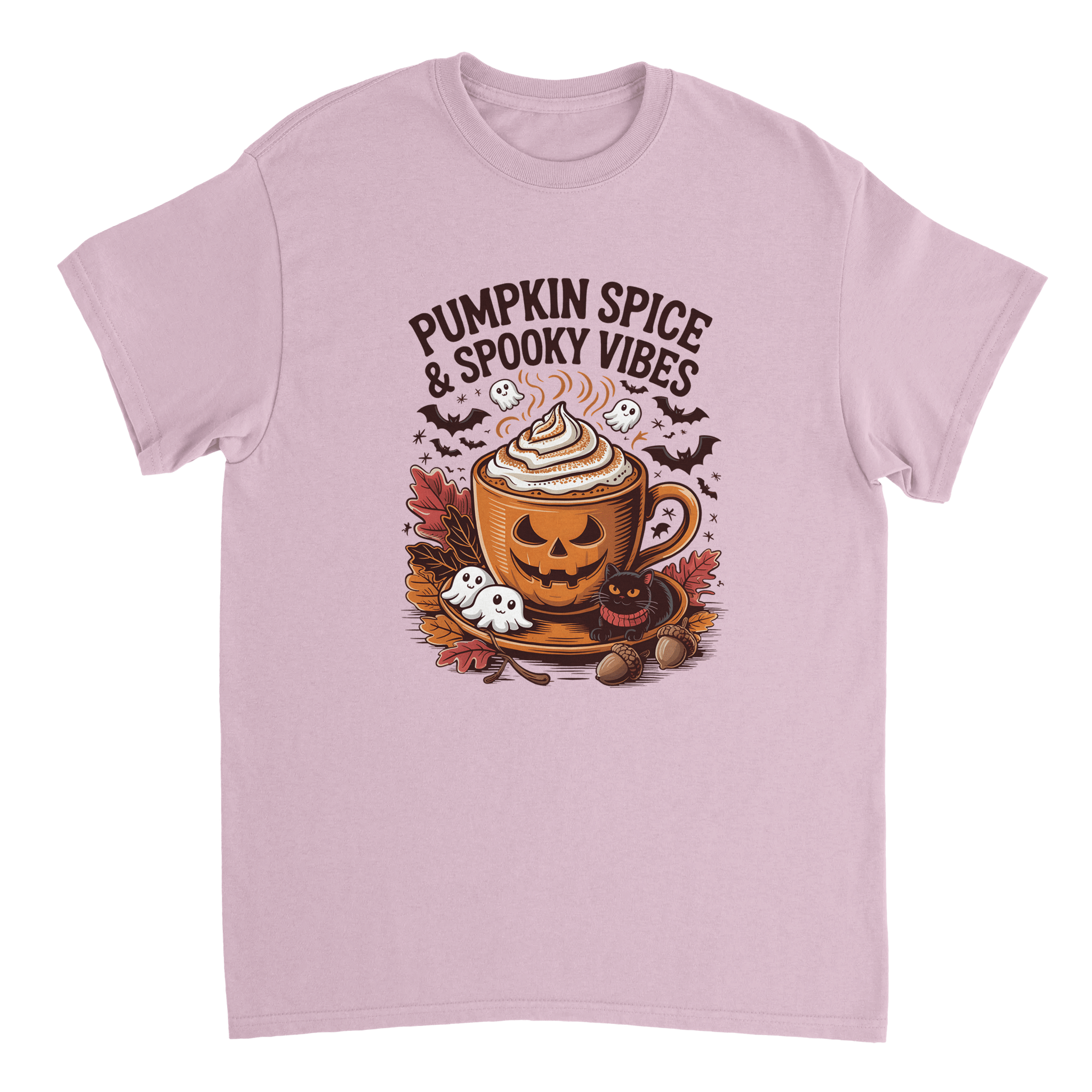 Spooky Pumpkin Spice Latte T-Shirt – Autumn Vibes, Halloween Fun, Heavyweight Cotton Tee - KPAP Canada