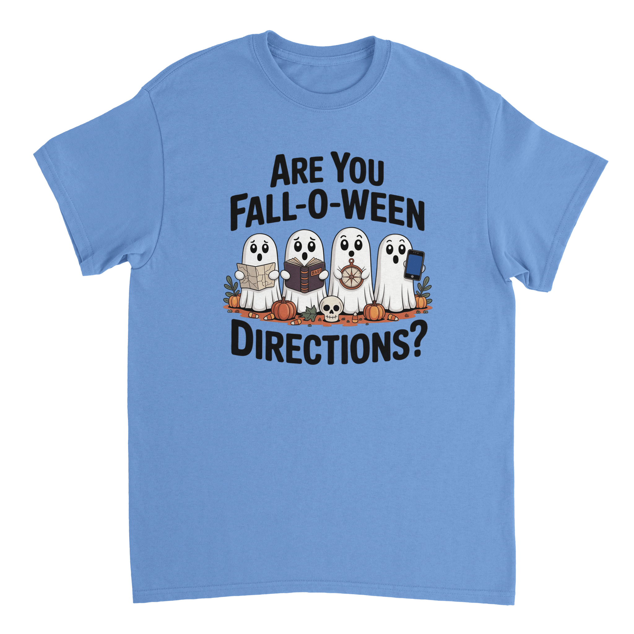 Are You Fall - O - Ween Directions? Funny Ghost Halloween T-Shirt – Spooky Season Heavyweight Cotton Tee - KPAP Canada