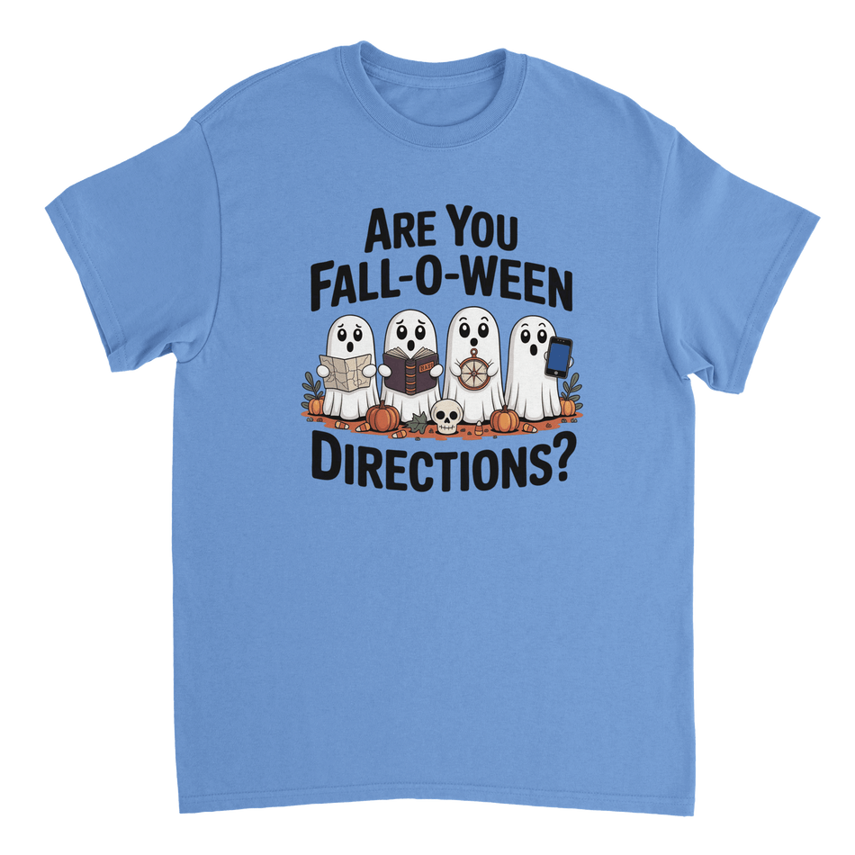 Are You Fall - O - Ween Directions? Funny Ghost Halloween T-Shirt – Spooky Season Heavyweight Cotton Tee - KPAP Canada