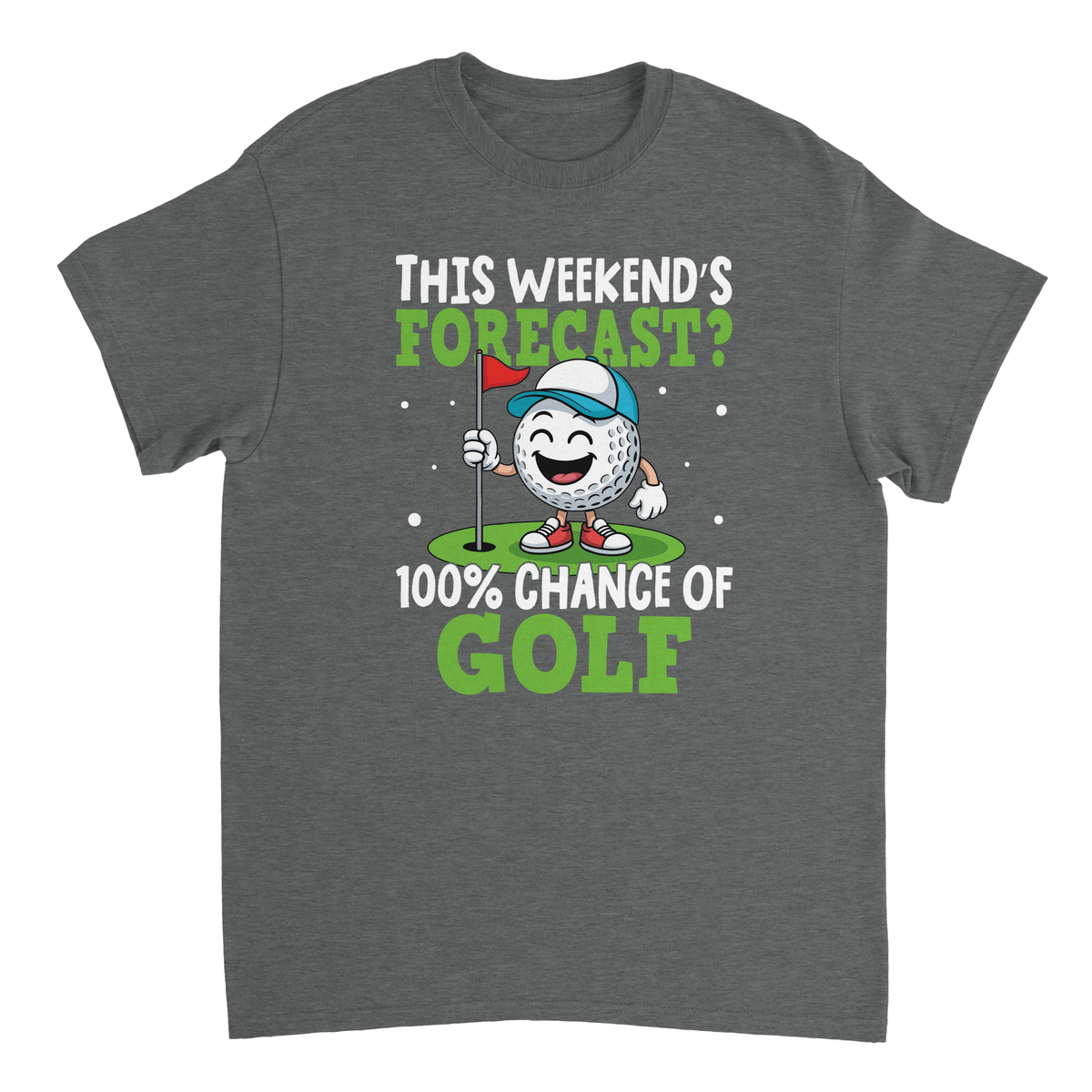 Weekend Forecast Golf T-Shirt – 100% Chance of Golf, Heavyweight Cotton, Classic Fit for Golf Lovers - KPAP Canada