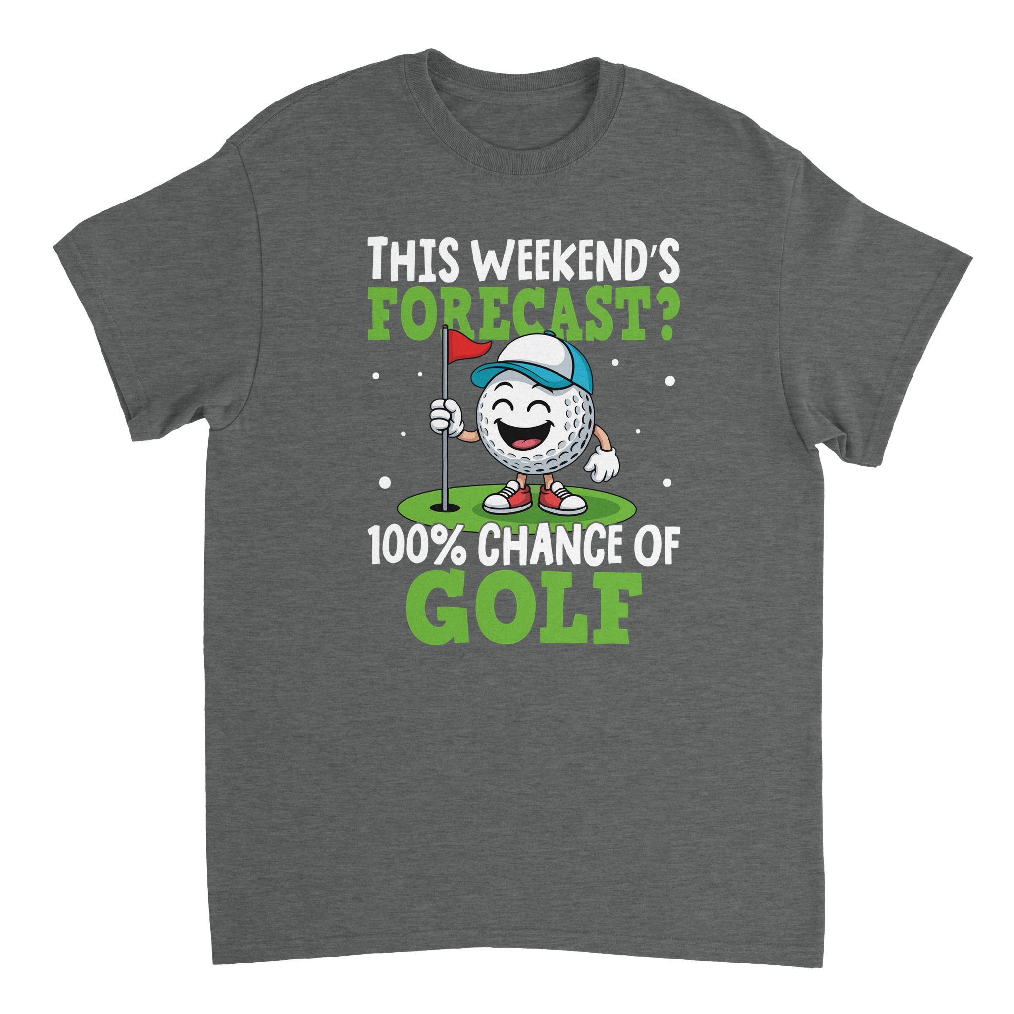 Weekend Forecast Golf T-Shirt – 100% Chance of Golf, Heavyweight Cotton, Classic Fit for Golf Lovers - KPAP Canada