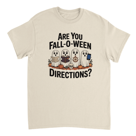 Are You Fall - O - Ween Directions? Funny Ghost Halloween T-Shirt – Spooky Season Heavyweight Cotton Tee - KPAP Canada