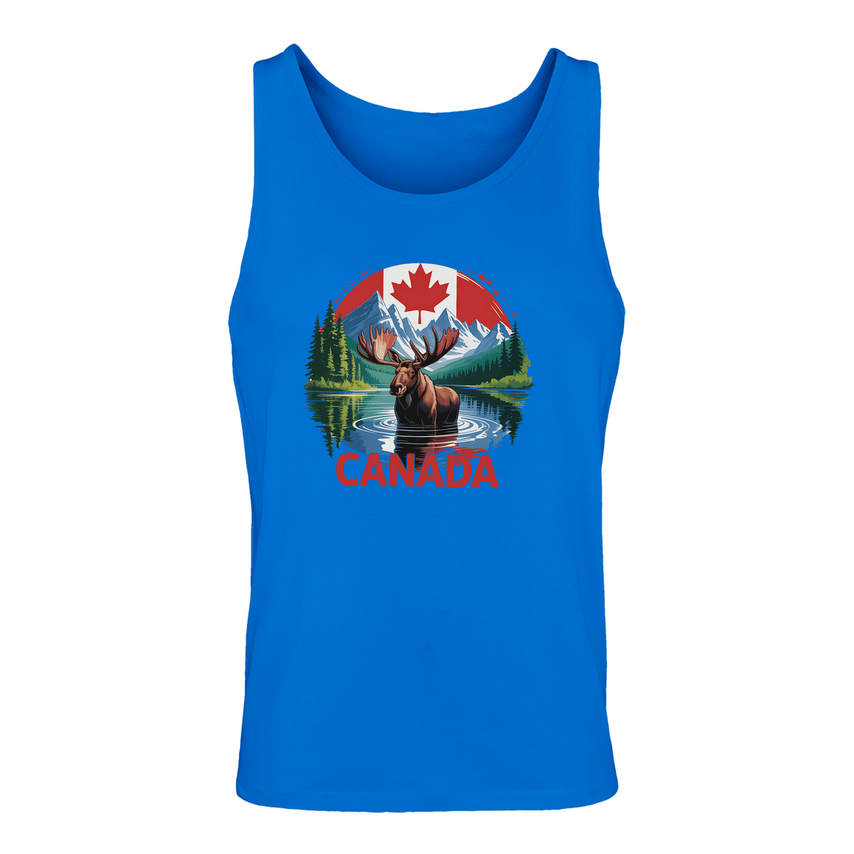 Canadian Moose & Mountains Tank Top – Men's Mid - Weight Cotton Tee - KPAP Canada