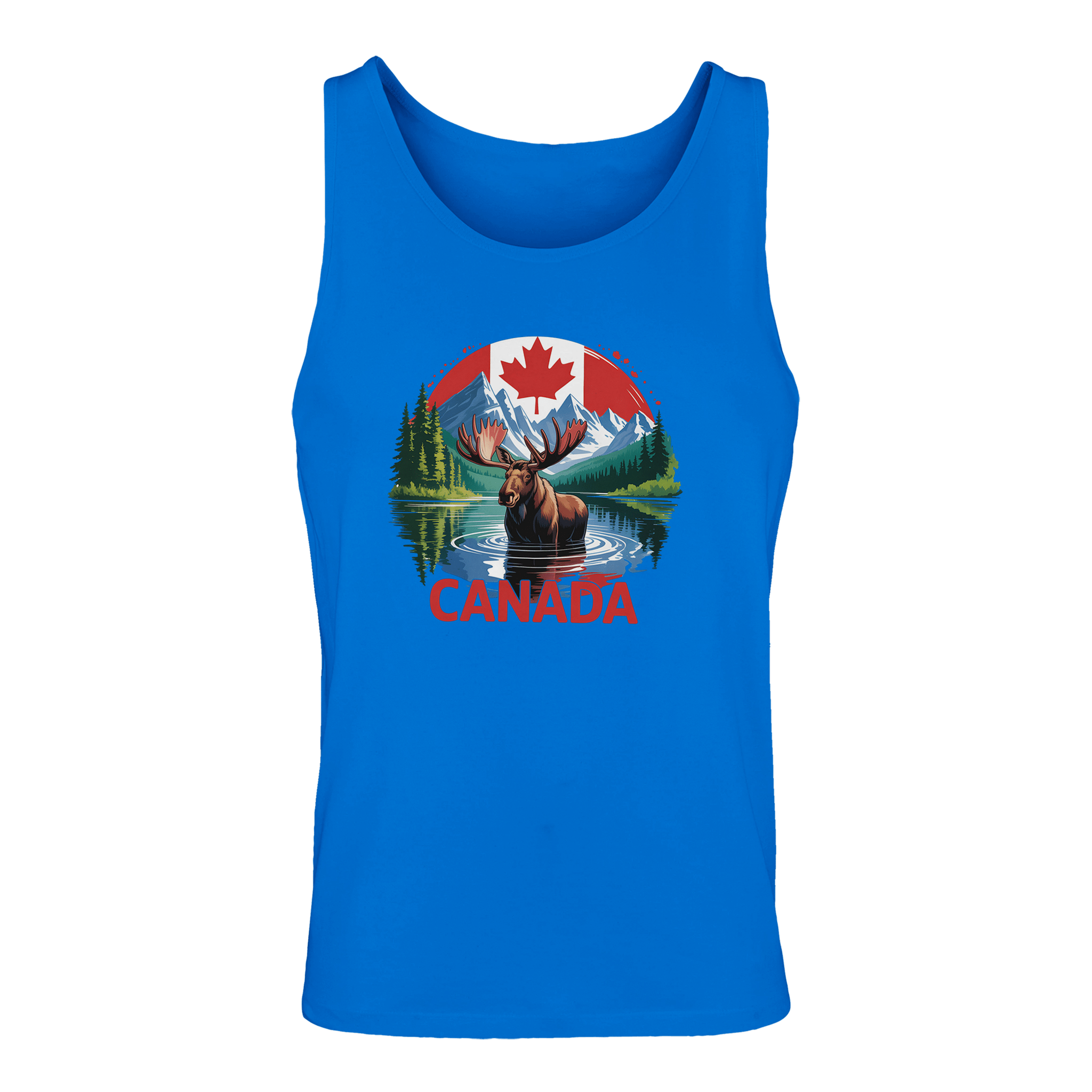 Canadian Moose & Mountains Tank Top – Men's Mid - Weight Cotton Tee - KPAP Canada