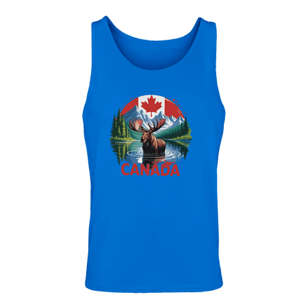 Canadian Moose & Mountains Tank Top – Men's Mid - Weight Cotton Tee - KPAP Canada