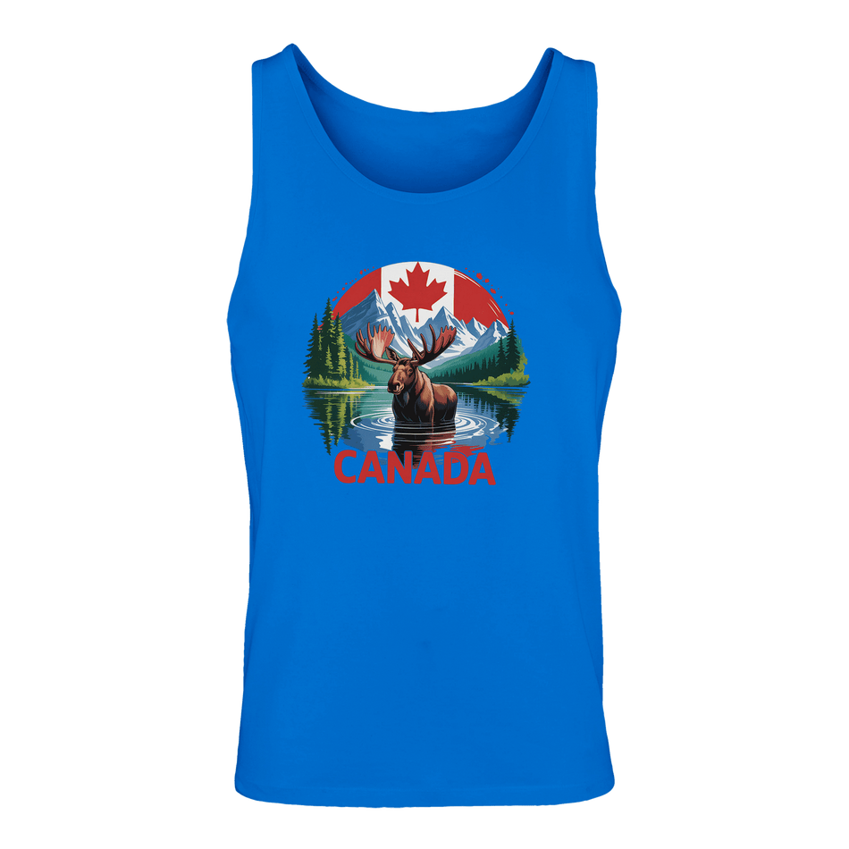 Canadian Moose & Mountains Tank Top – Men's Mid - Weight Cotton Tee - KPAP Canada